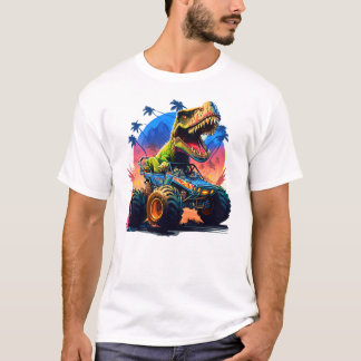 モンスタートラック&Tレックス恐竜 Tシャツ