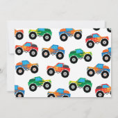 モンスタートラックBashカラフルGroovy子供の誕生日 招待状 (裏面)