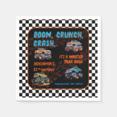 モンスタートラックBash男の子11th誕生日パーティー スタンダードカクテルナプキン (正面)