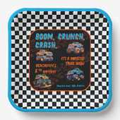 モンスタートラックBash男の子8th誕生日パーティー ペーパープレート (正面)