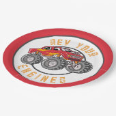 モンスタートラックRevあなたのエンジンの誕生日パーティー ペーパープレート (アングル)