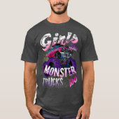 モンスタートラックTシャツの女の子もモンスター好き Tシャツ (正面)