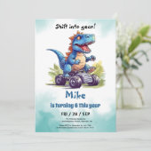 モンスタートラックTレックスボーイ誕生日 招待状 (スタンド正面)