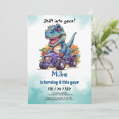 モンスタートラックTレックスボーイ誕生日 招待状 (スタンド正面)