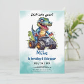 モンスタートラックTレックスボーイ誕生日 招待状 (スタンド正面)