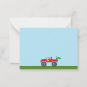 モンスタートラックValentines Day Card Kids (Boys) ノートカード (裏面)