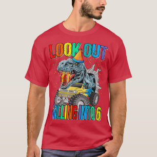 モンスタートラ転がックの恐竜を6個見る Tシャツ