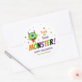 モンスターハロウィンパーティーグッズ用ステッカータグ ラウンドシール (封筒)