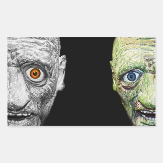 モンスターハロウィーンステッカー長方形 長方形シール (正面)