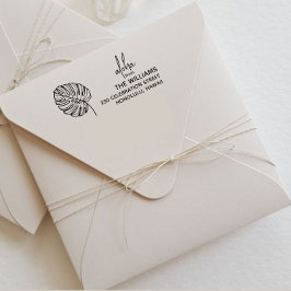 モンスターハワイ差出人住所スタンプ セルフインキングスタンプ