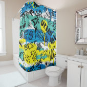 モンスターハンド引き子パターン シャワーカーテン (インサイチュ)