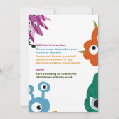 モンスターバッシュキッズハローウィンパーティ子供おもしろい 招待状 (裏面)