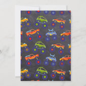 モンスターバッシュトラックテーマ子供の誕生日部品 招待状 (裏面)