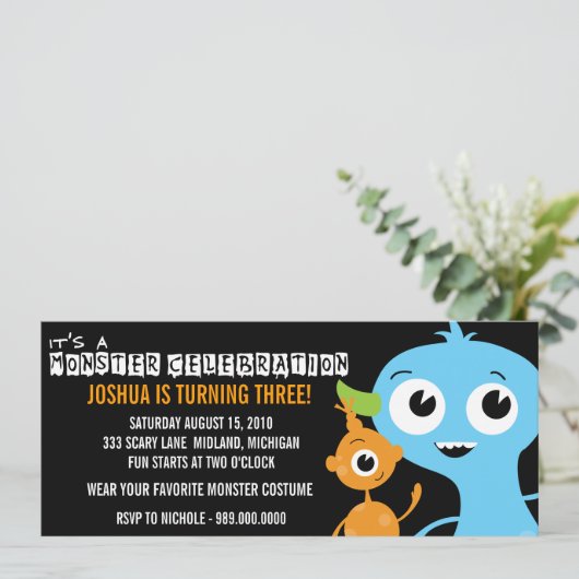 モンスターバッシュバースデーパーティ招待状 招待状 (スタンド正面)