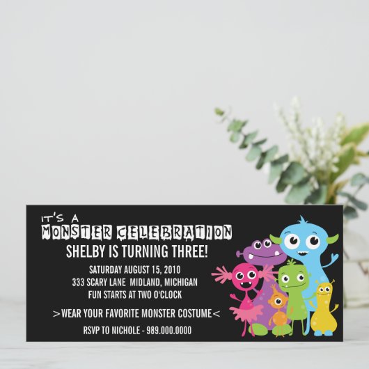 モンスターバッシュバースデーパーティ招待状 招待状 (スタンド正面)