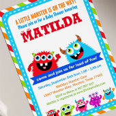 モンスターバッシュベビーシャワーパーティの招待状 招待状