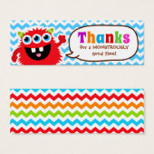 モンスターバッシュメッセージカード誕生日パーティー (正面&裏面)