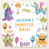モンスターバッシュリトルモンスターバースデーパーティー スクエアペーパーコースター (正面)