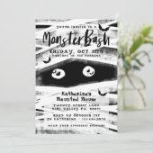 モンスターバッシュ |ブラック&ホワイトミイラハローウィンパーティ 招待状 (スタンド正面)