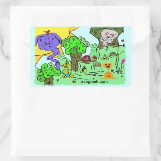 モンスターバレーステッカー 長方形シール (バッグ)