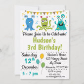 モンスターバースデーの招待状 招待状 (正面)