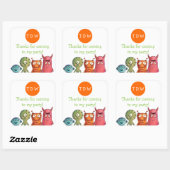 モンスターバースデーパーティーありがとうステッカー スクエアシール (シート)