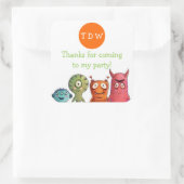 モンスターバースデーパーティーありがとうステッカー スクエアシール (バッグ)