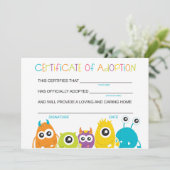 . .モンスターバースデーパーティーがモンスターの養子縁組を採択 サンキューカード (スタンド正面)