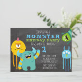 モンスターバースデーパーティーテーマシャルボード招待状 招待状 (スタンド正面)