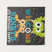 モンスターバースデーパーティーパーソナライズされたバック タペストリー (正面(横))