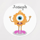 モンスターバースデーパーティーフェイスラベル名前をカスタムする ラベル (デザイン1)