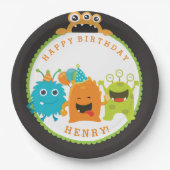 モンスターバースデーパーティー紙プレート ペーパープレート (正面)