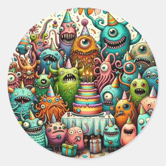 モンスターバースデーパーティー ラウンドシール (正面)