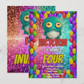 モンスターバースデー招待状 子供へ 招待状 (正面/裏面)