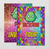 モンスターバースデー招待状 子供へ 招待状 (正面/裏面)