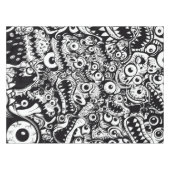 モンスターパターン醜い抽象芸術不気味な怖い不気味 テーブルクロス (正面(横))