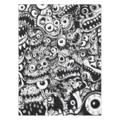 モンスターパターン醜い抽象芸術不気味な怖い不気味 テーブルクロス (正面)