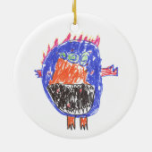 モンスターパーソナライズされたクリスマスクリスマスオーナメント セラミックオーナメント (裏面)