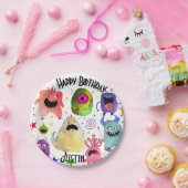 モンスターパーソナライズされたバースデー紙プレート ペーパープレート (パーティー)