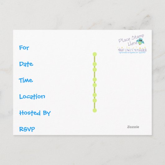 モンスターパーティーはがき招待状 インビテーションポストカード (裏面)