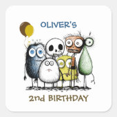 モンスターパーティー招待状封筒用シール スクエアシール (正面)