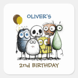 モンスターパーティー招待状封筒用シール スクエアシール