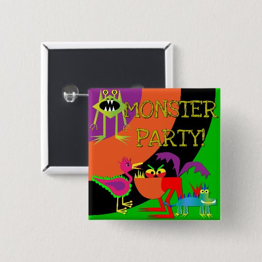 モンスターパーティー誕生日ボタン 缶バッジ (正面&裏面)