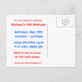 モンスターパーティー インビテーションポストカード (裏面)