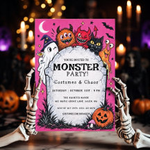 モンスターパーティ レトロハロウィン招待状