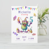 モンスターファイブイヤー誕生日招待状 招待状 (スタンド正面)