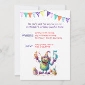 モンスターファイブイヤー誕生日招待状 招待状 (裏面)