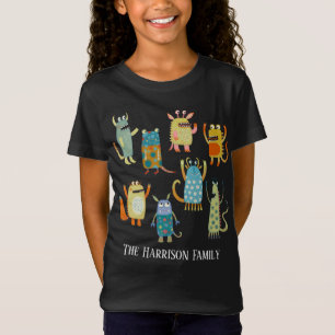 モンスターファミリー名前をカスタムする Tシャツ