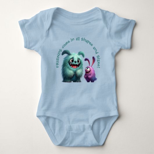 モンスターフレンズ:Suzi & ボブ ベビーボディスーツ (正面)
