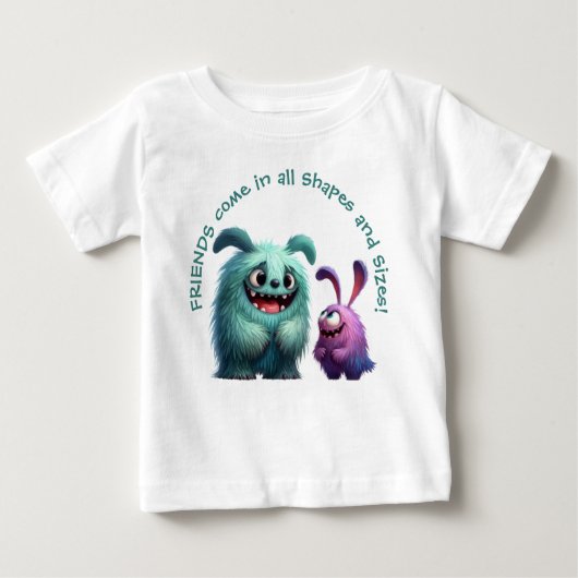 モンスターフレンズ：Suzi & ボブ ベビーTシャツ (正面)